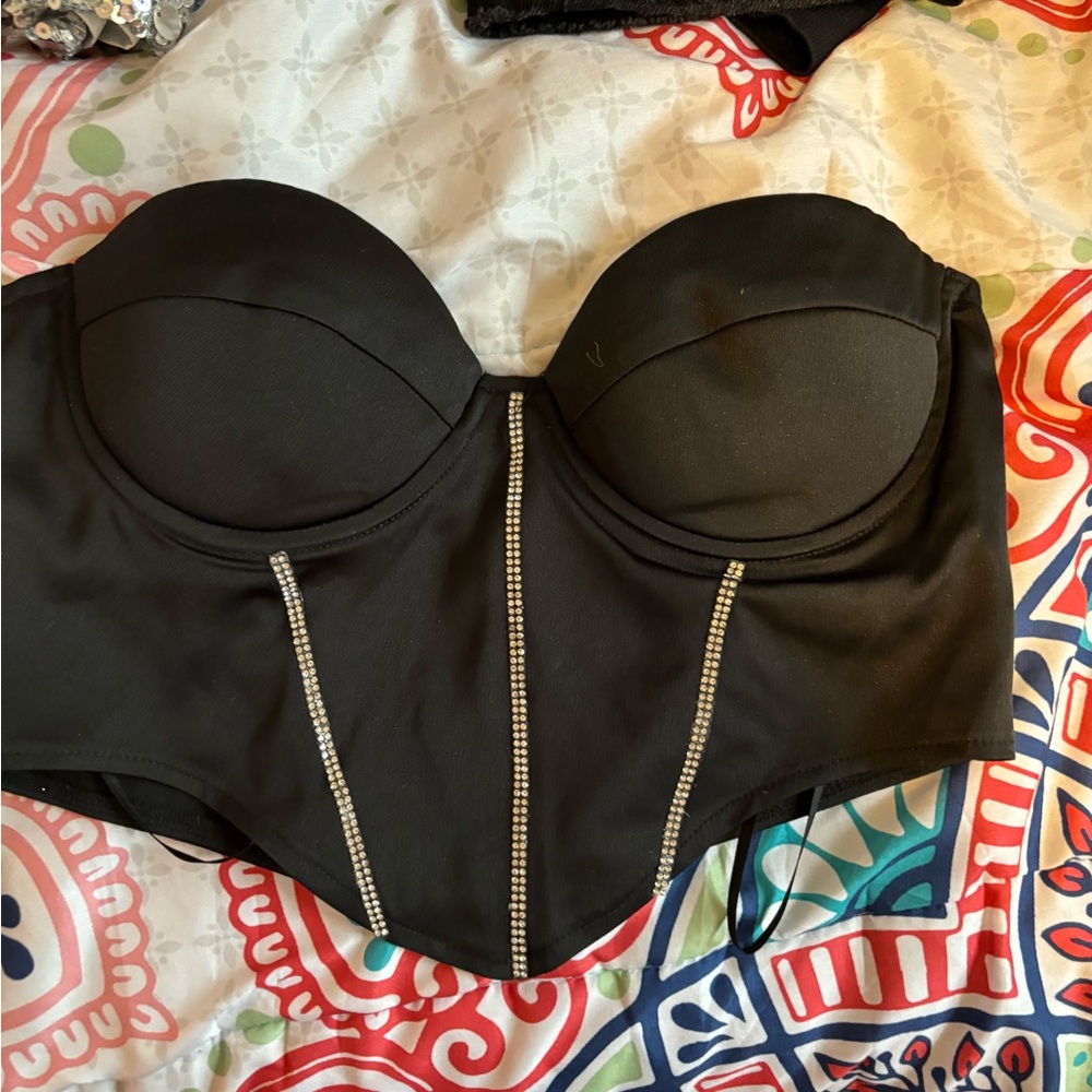 Princess Polly Black Zippered Top